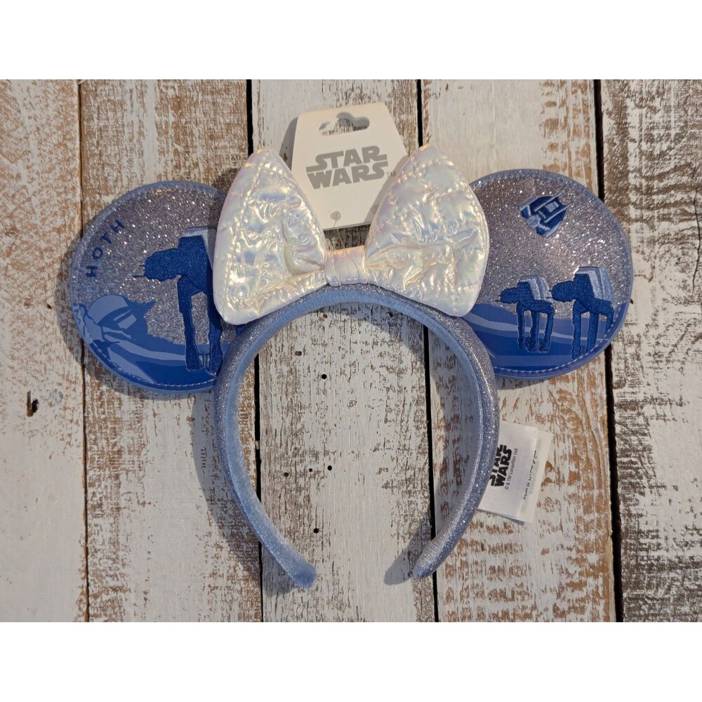 NWT Disney Store Star Wars Minnie Mouse Ears Headband Silver/Blue PAP22 Collect